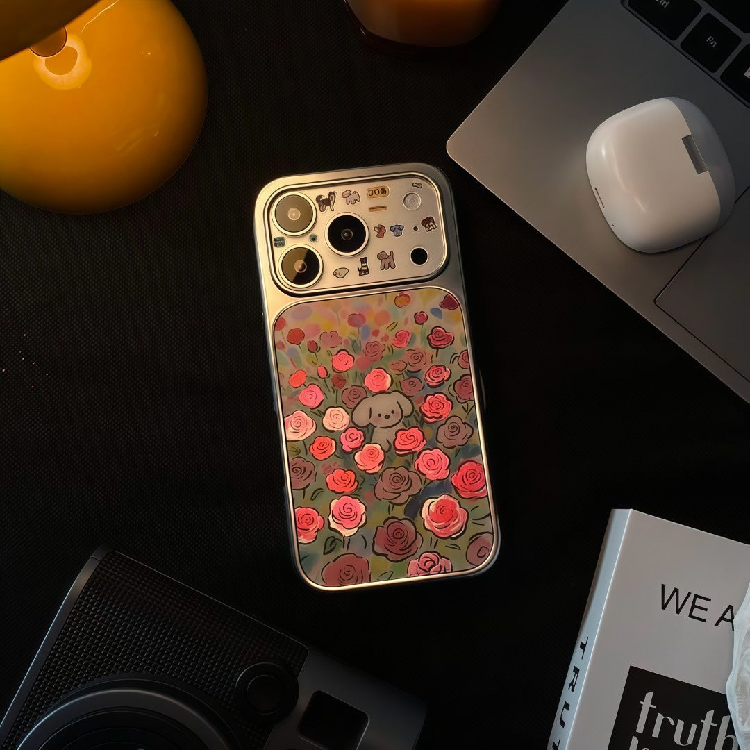 gilded rose puppy phone case