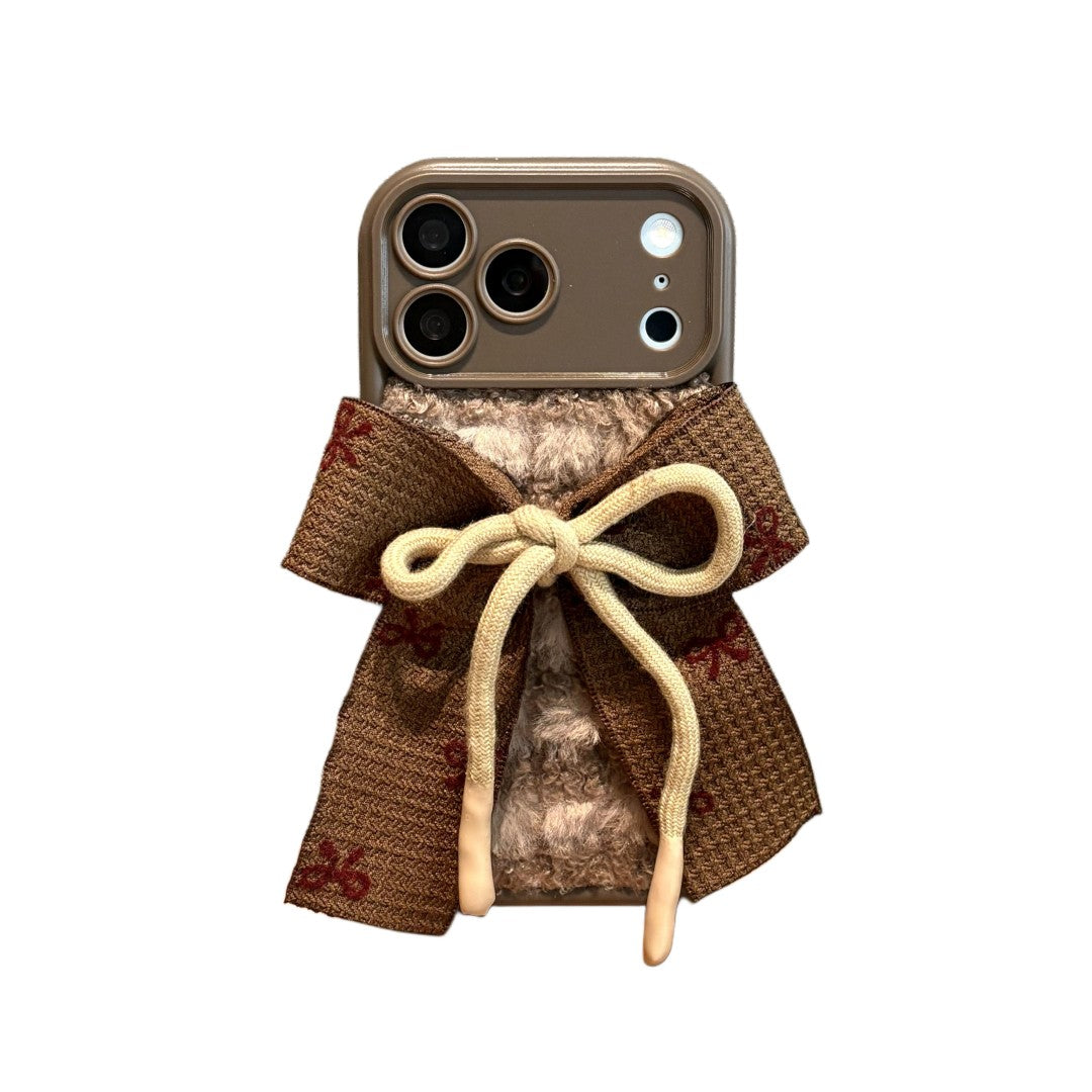 sweet plush bow phone case