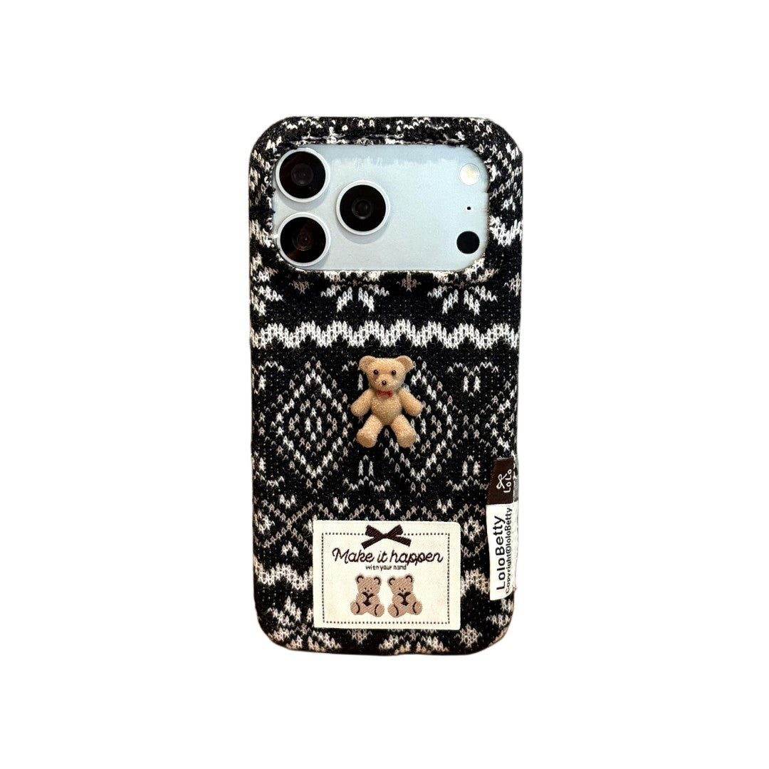 soft flannel teddy phone case