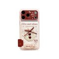 lovely red lace heart leather phone case