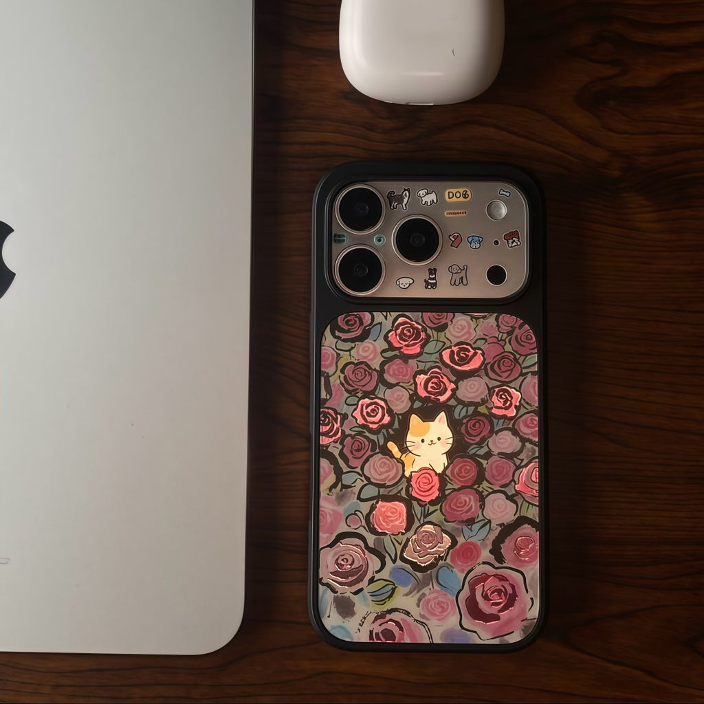 gilded rose kitten phone case