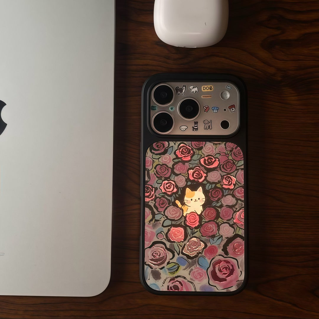 gilded rose kitten phone case