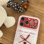 lovely red lace heart leather phone case