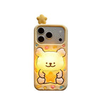 cute star puppy tap light silicone phone case