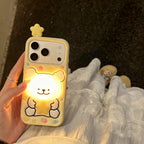cute star puppy tap light silicone phone case