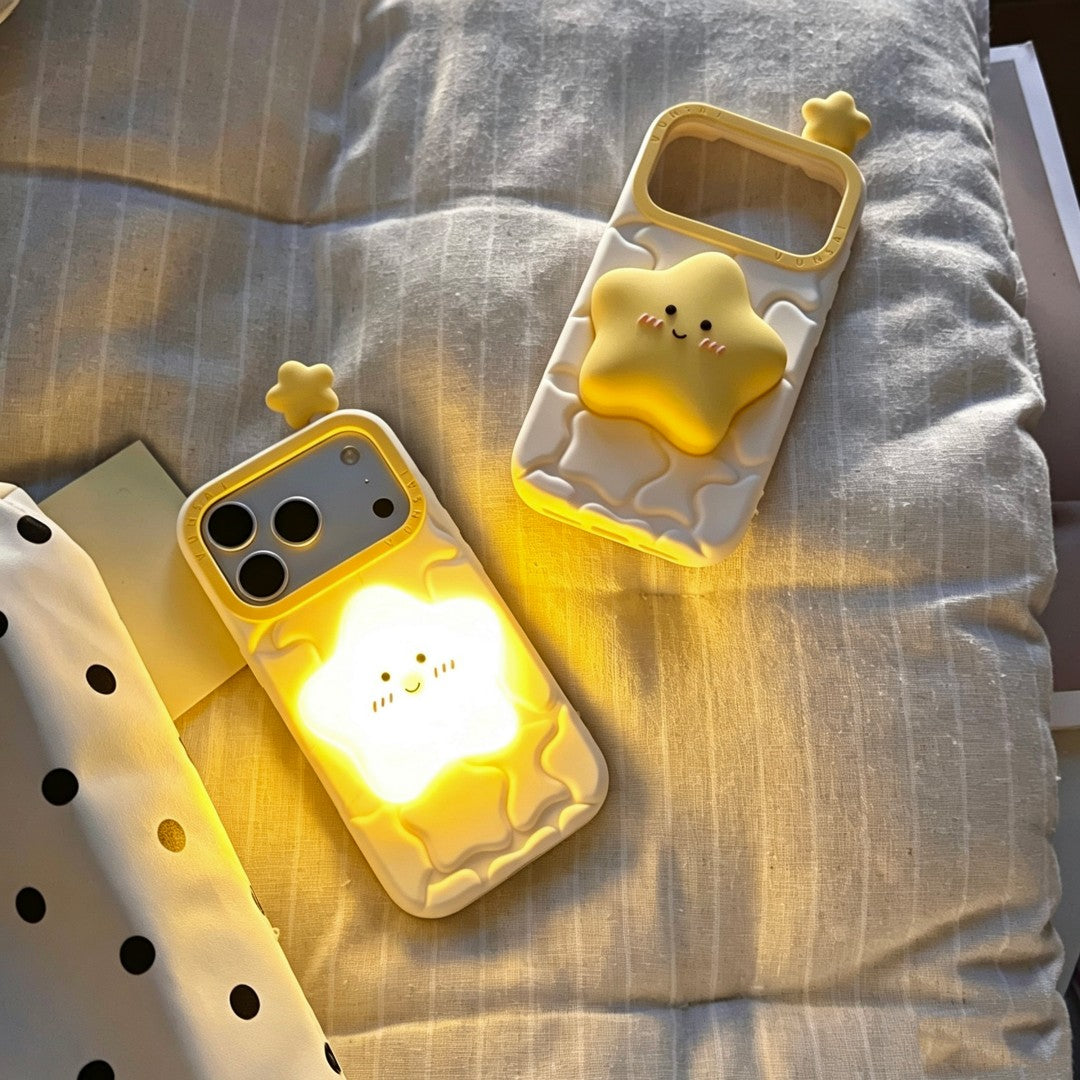 star tap light silicone phone case