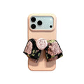 elegant retro floral bow leather phone case