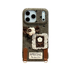 creative knit embroidery strap phone case