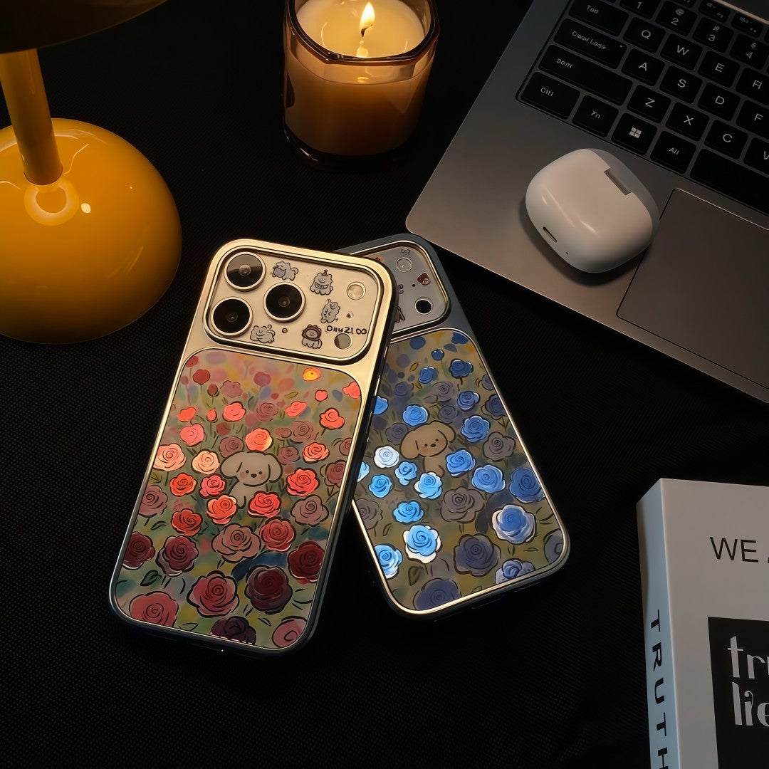 gilded rose puppy phone case