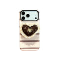 adorable lace heart magnetic phone grip phone case