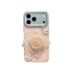 sweet lace flower pearl bow phone case