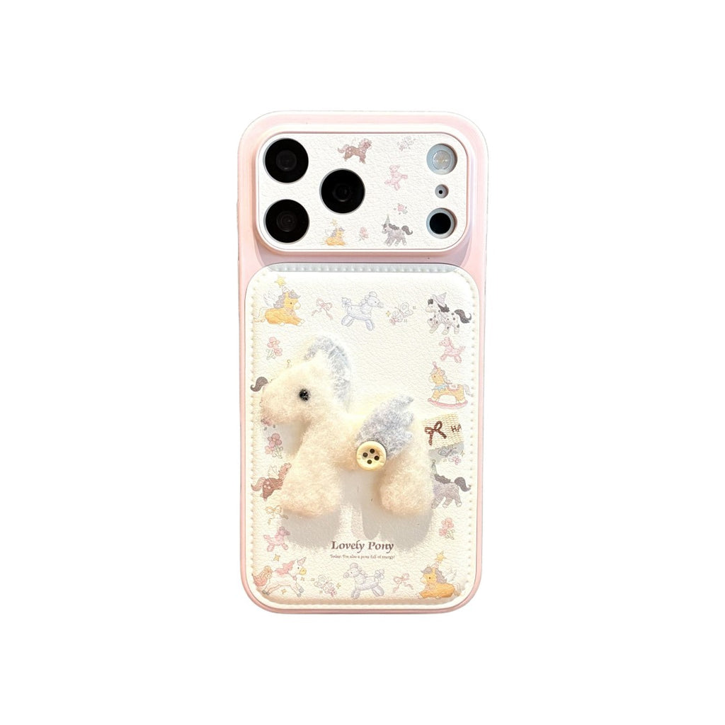 lovely handmade plush pony phone case