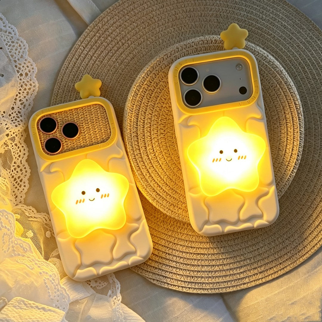 star tap light silicone phone case