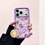 sweet purple bear double layer phone case