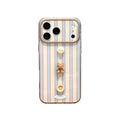 blue stripe cute pearl bear phone case