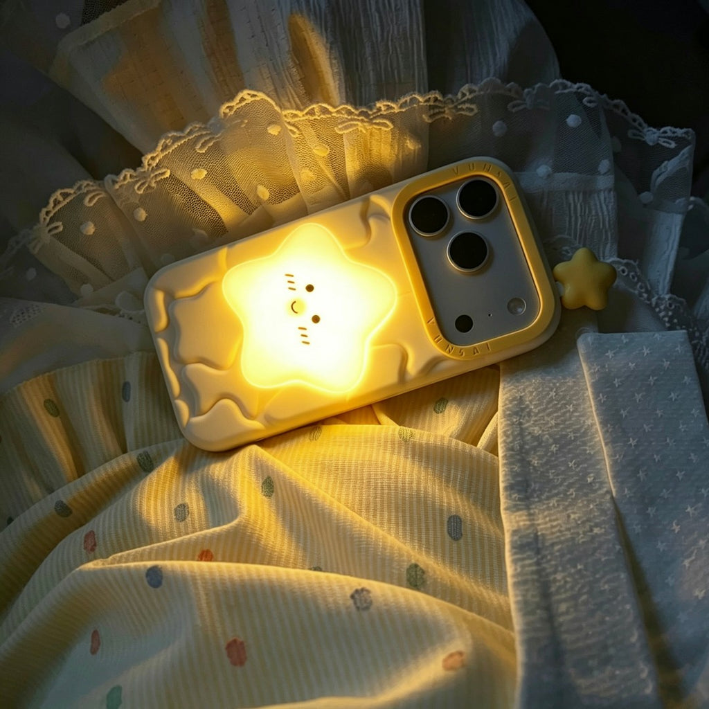 star tap light silicone phone case