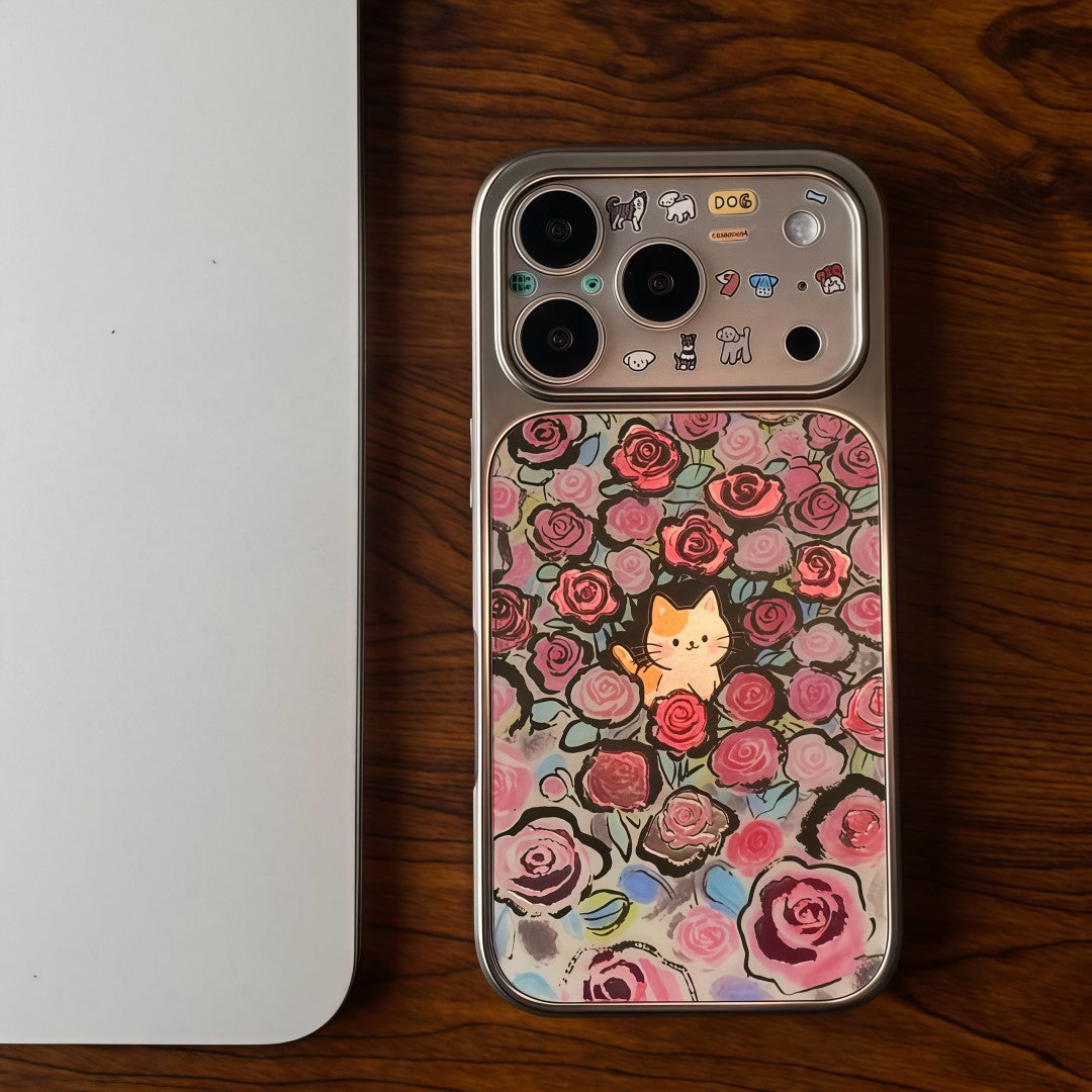 gilded rose kitten phone case