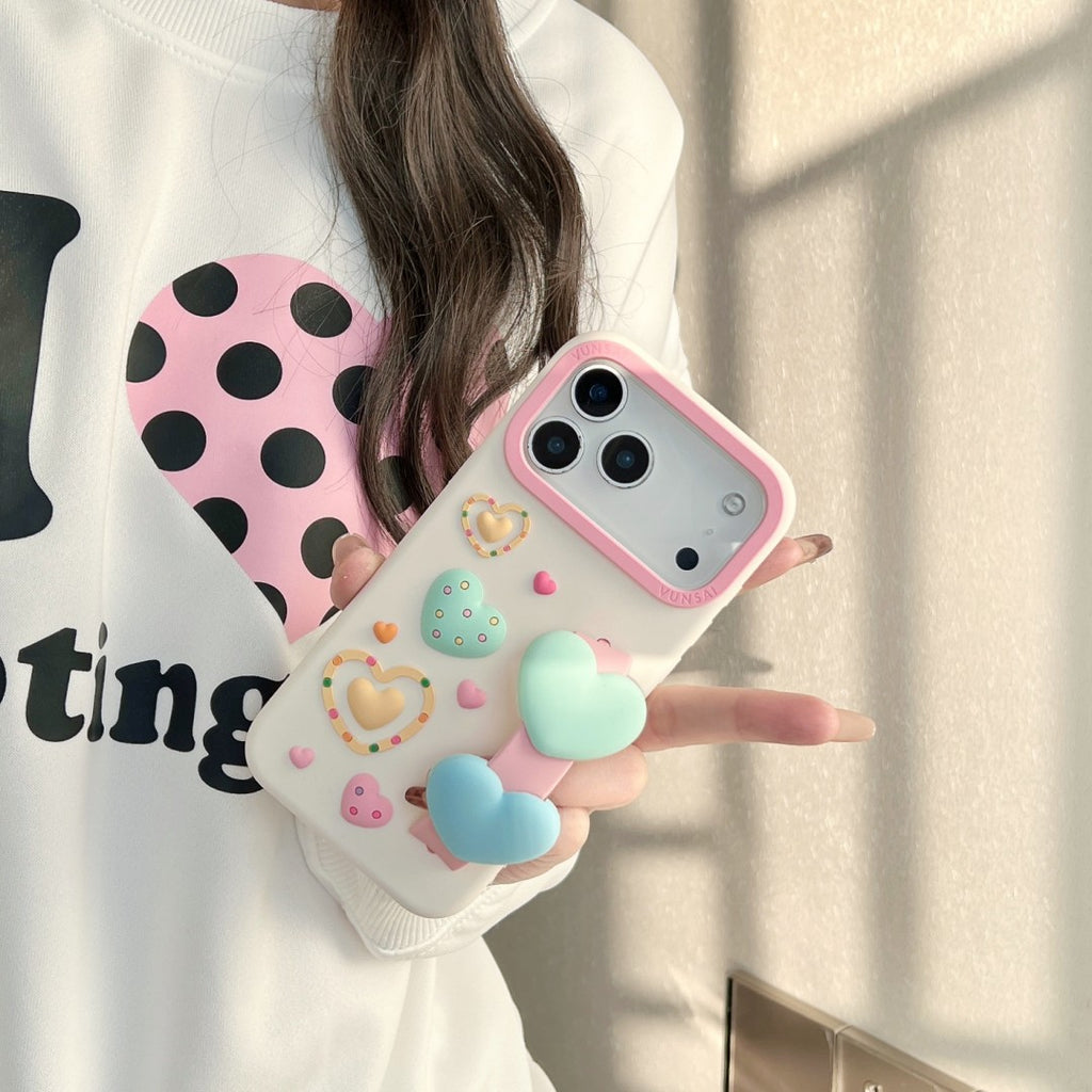 happy sweetheart wrist strap silicone phone case