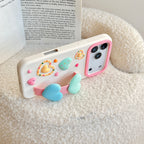 happy sweetheart wrist strap silicone phone case