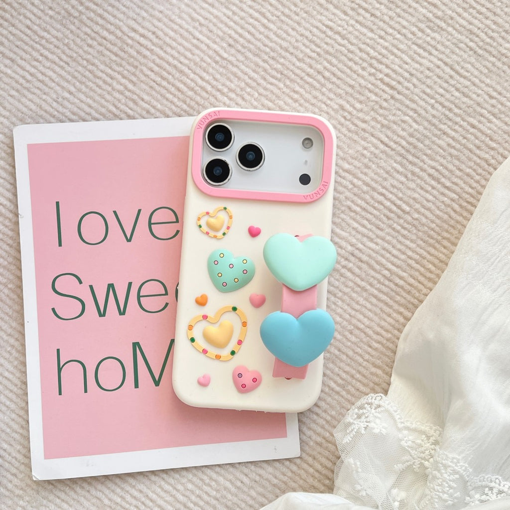 happy sweetheart wrist strap silicone phone case