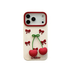 cherry bow silicone phone case