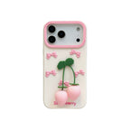 pink strawberry bow silicone phone case