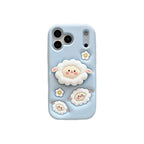 fluffy cloud lamb stand silicone phone case