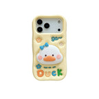 cute lucky duck stand silicone phone case