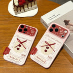 lovely red lace heart leather phone case