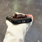 cute knitted star bunny pattern denim phone case