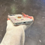 sweet pink floral bear phone case