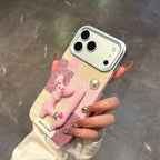 cute pink pearl cat doll phone case