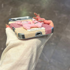 cute pink pearl cat doll phone case