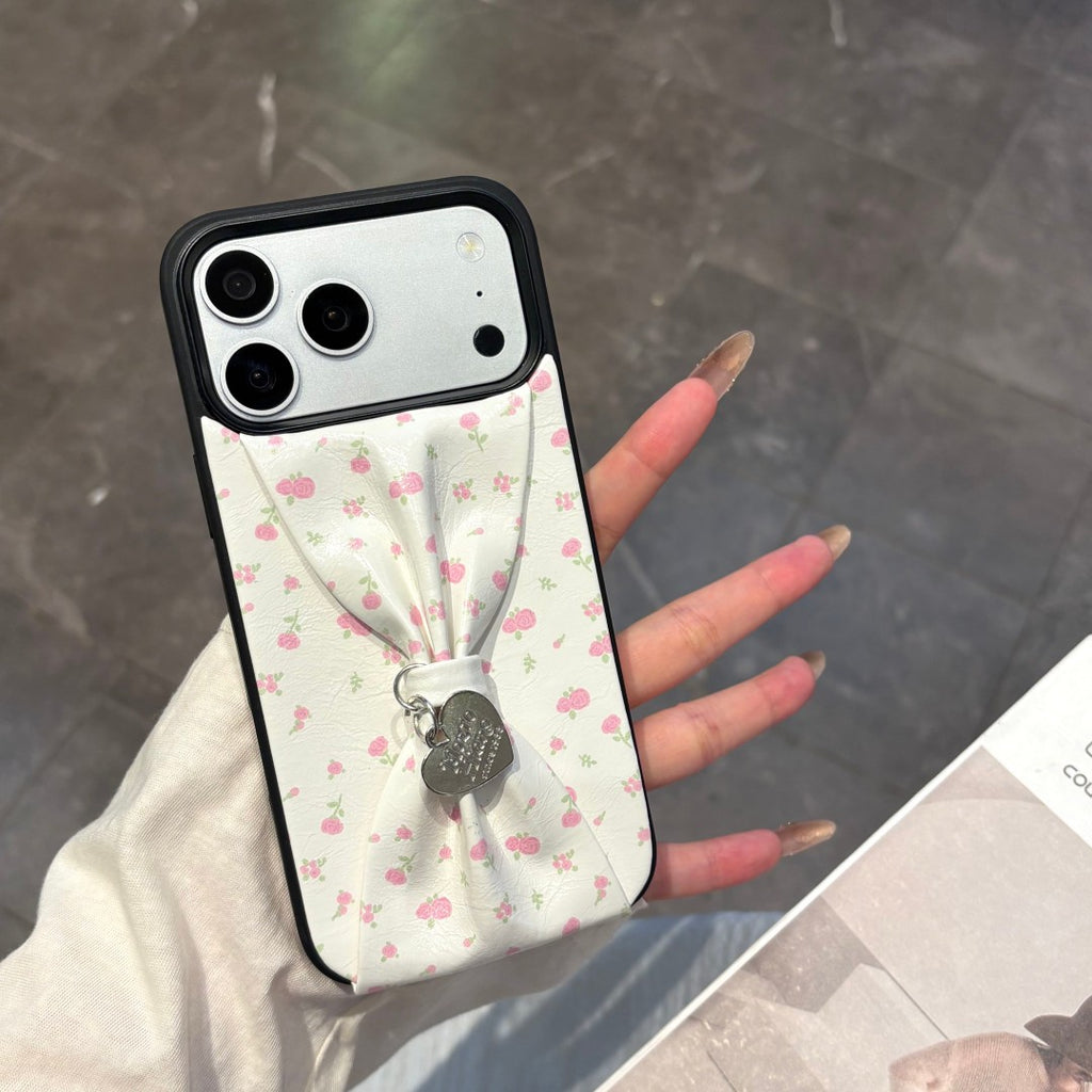 sweet floral bow wristband phone case