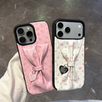 sweet floral bow wristband phone case