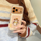 tiny yellow floral prints cute bunny patch phone case