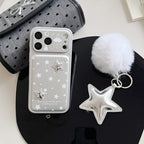 sleek minimalist faux leather silver phone case