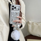 sleek minimalist faux leather silver phone case
