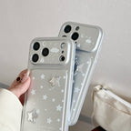 sleek minimalist faux leather silver phone case