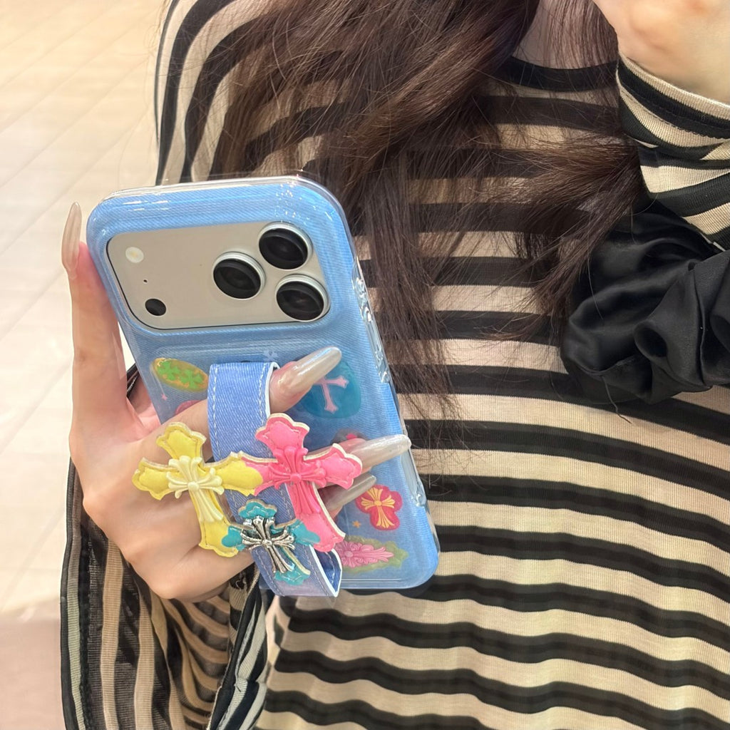 cross design strap phone case