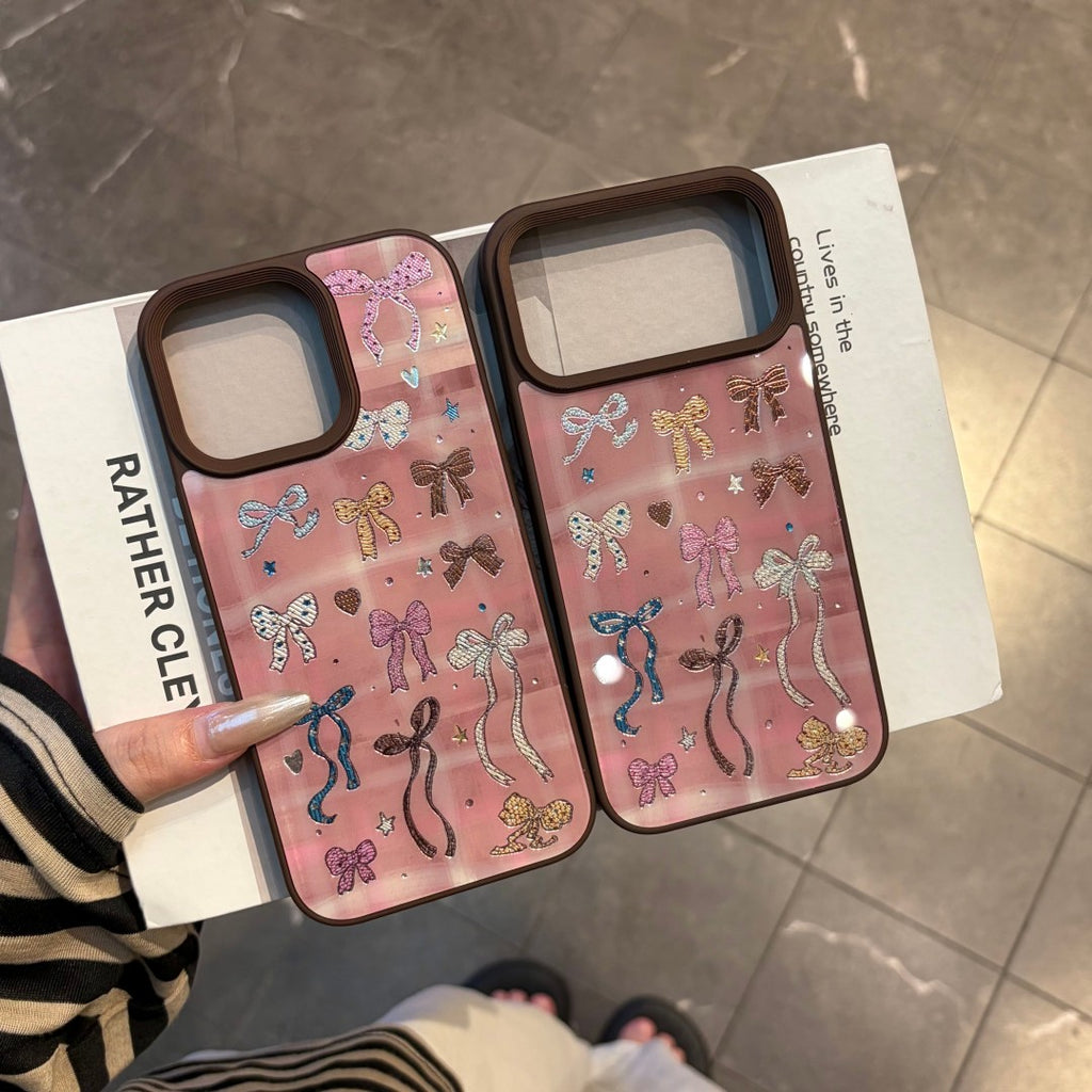 chocolate gilded bow phone case