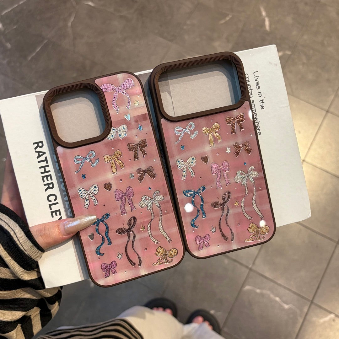 chocolate gilded bow phone case