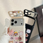 cute dessert bear flip window mirror phone case