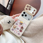 cute dessert bear flip window mirror phone case