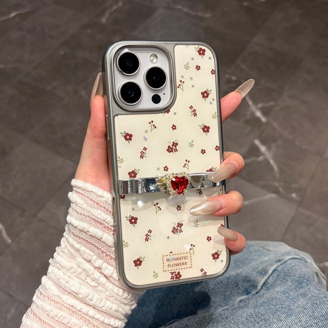 sweet little fresh shining heart bow phone case