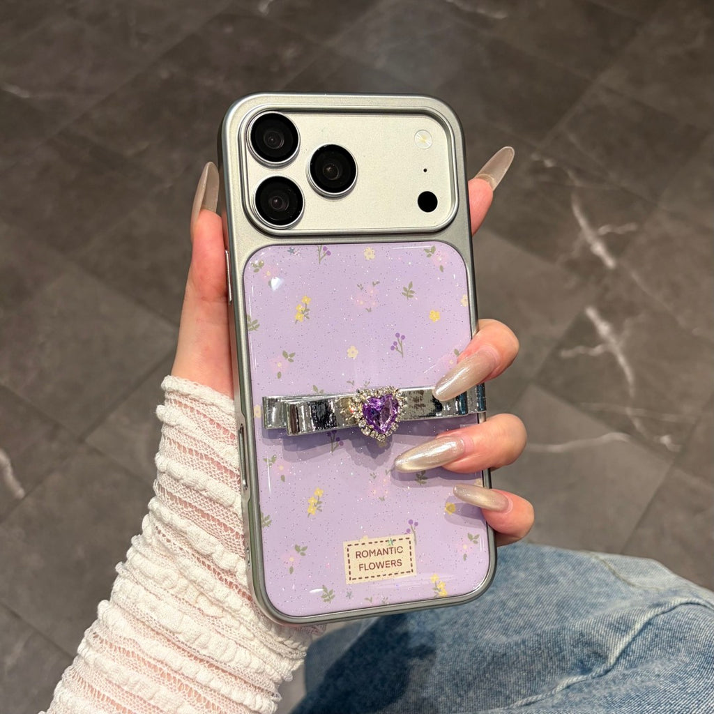 sweet little fresh shining heart bow phone case