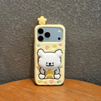 cute star puppy tap light silicone phone case