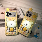 cute star puppy tap light silicone phone case