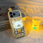 cute star puppy tap light silicone phone case