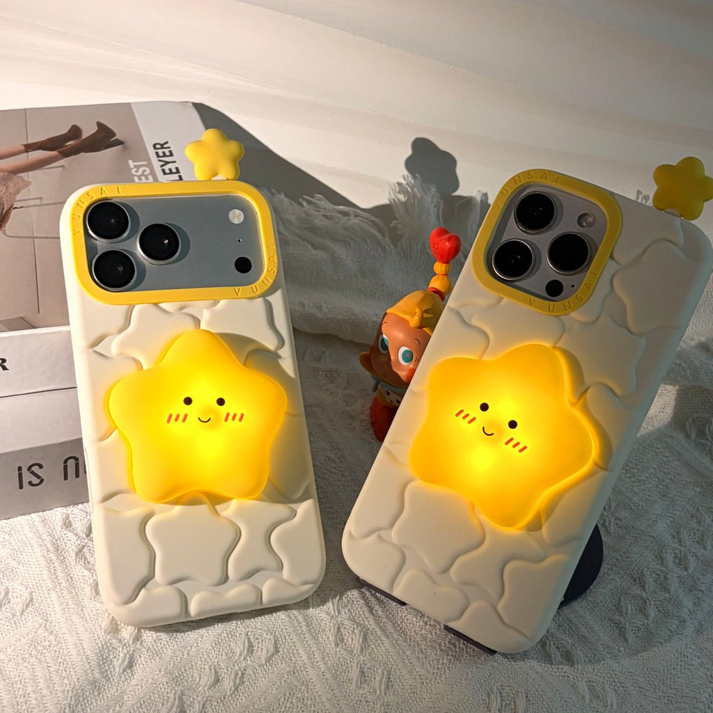 star tap light silicone phone case